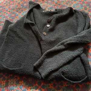 NATURAL LIFE Black Textured Cardigan